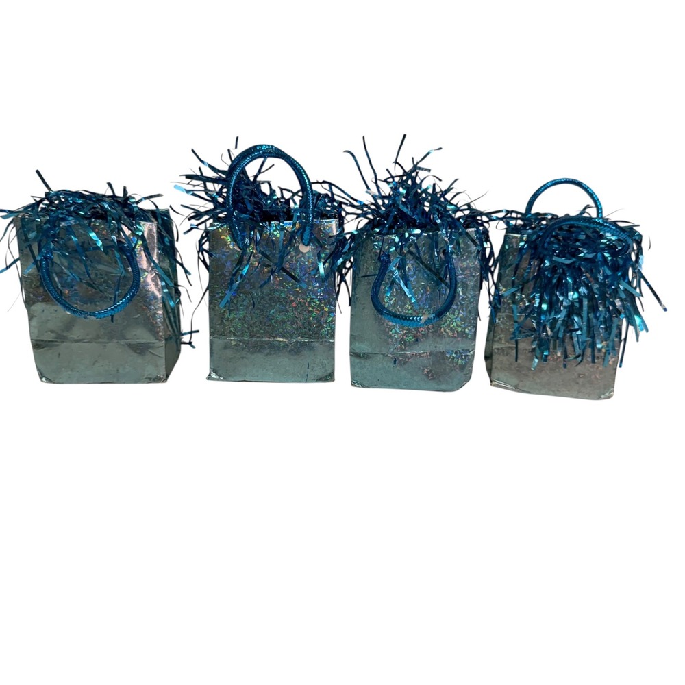 Unique‎ Party Favors Teal Blue Holographic Foil Balloon Weights Set of 4 49013